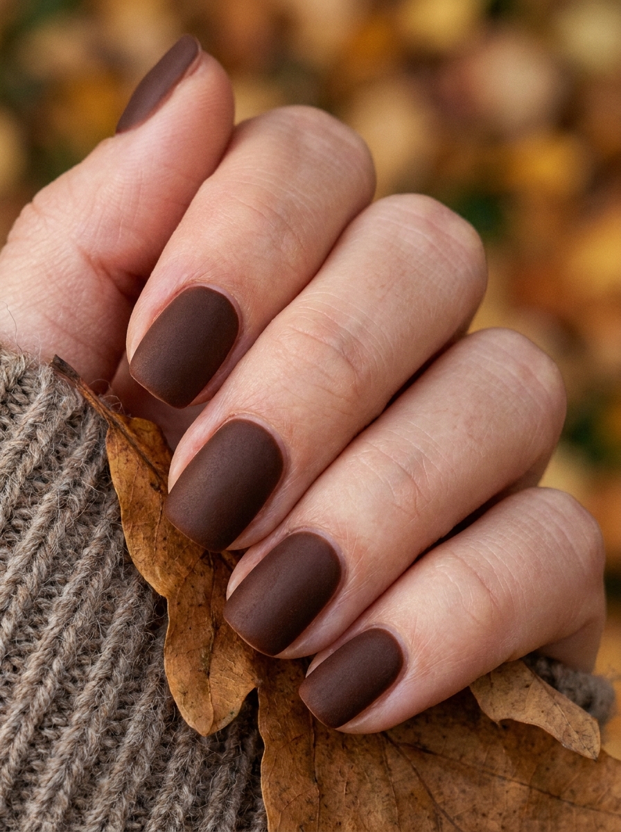 Matte Chocolate Brown Nails als Matte Nägel Ideen Inspiration 2026